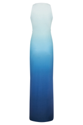 Stella Draped Slinky Maxi Dress - Ombre Blue